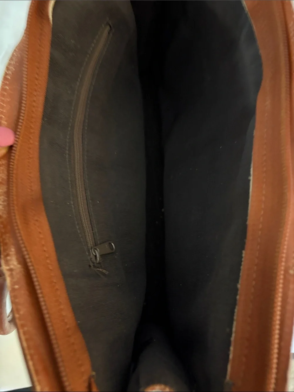 Source Unknown Cognac Brown Leather Laptop Bag